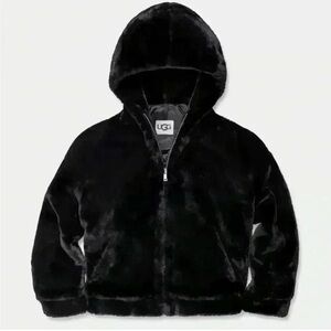UGG Black Faux Fur Hoodie NWT